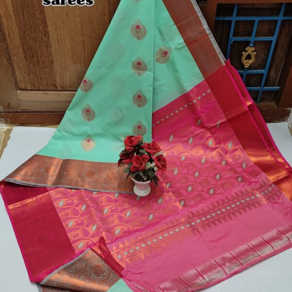 Dharmavaram Meena work soft silk sarees