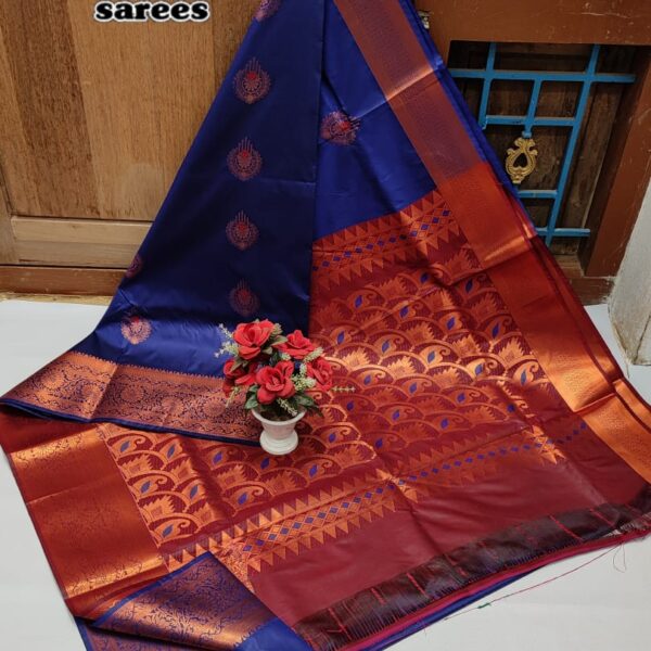 Dharmavaram Meena work soft silk sarees