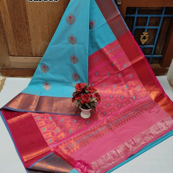 Dharmavaram Meena work soft silk sarees