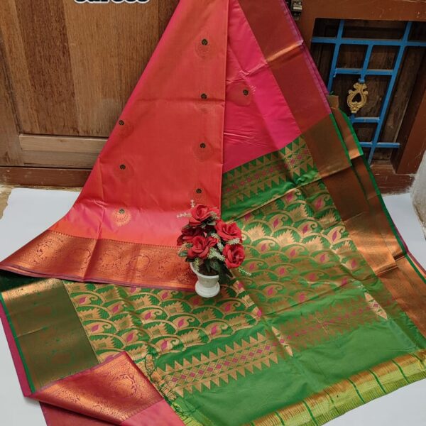 Dharmavaram Meena work soft silk sarees